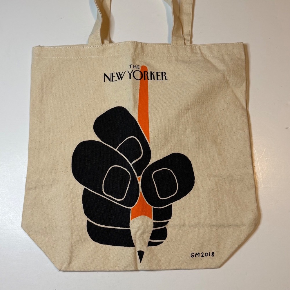 The New Yorker George McCalman Pencil Canvas Tote Bag Rare Limited Edition NWOT